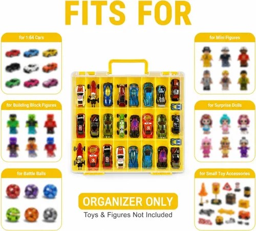 Miniatura 2 de Estuche organizador de almacenamiento de juguetes compatible con autos Hot Wheels/para autos Matchbox. Contenedor de exhibición y transporte