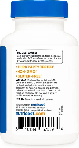 Miniatura 4 de Nutricost Suplemento NADH (20 mg) 120 cápsulas - Dinucleótido de adenina B-nicotinamida, vegano, sin gluten