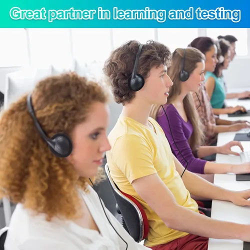 Miniatura 5 de Frienda Paquete de 48 auriculares escolares con cable para estudiantes, estéreo con enchufe de 0.138 in para aula, aprendizaje en línea, biblioteca
