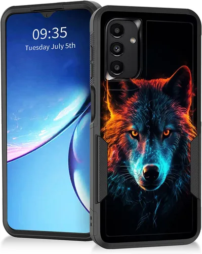 Miniatura 70 de Funda para Galaxy A14 5G, resistente de doble capa híbrida de policarbonato duro, goma suave, a prueba de golpes, funda protectora resistente