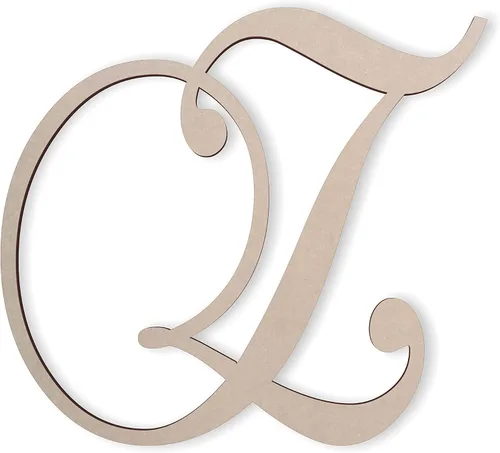 Miniatura 37 de Jess and Jessica Letra de madera A, 4 pulgadas de largo x 1/4 de pulgada de grosor, letras grandes de madera para decoración de pared, letras