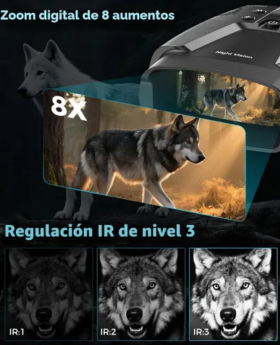 Miniatura 4 de Gafas de visión nocturna, prismáticos de visión nocturna 4K con pantalla HD de 3.99 pulgadas, 10000 mAh recargable, tarjeta de 64 GB incluida