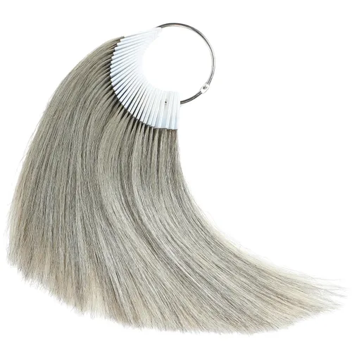 Miniatura 12 de Muestras de cabello para probar color, gris natural, cabello humano natural real, 30 hebras por paquete, 8 pulgadas