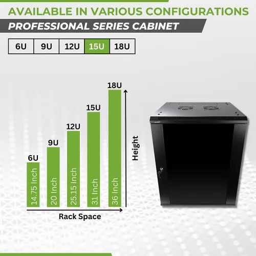 Miniatura 3 de Navepoint 9U Deluxe IT - Gabinete para montaje en pared, 19 pulgadas, rack de red de servidores con puerta de vidrio con bloqueo, 24 pulgadas