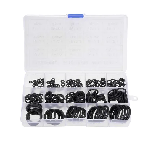 Miniatura 6 de uxcell Kit surtido de juntas tóricas de goma de silicona, 225 piezas, 15 tamaños, juego de juntas métricas de sellado VMQ, rojo