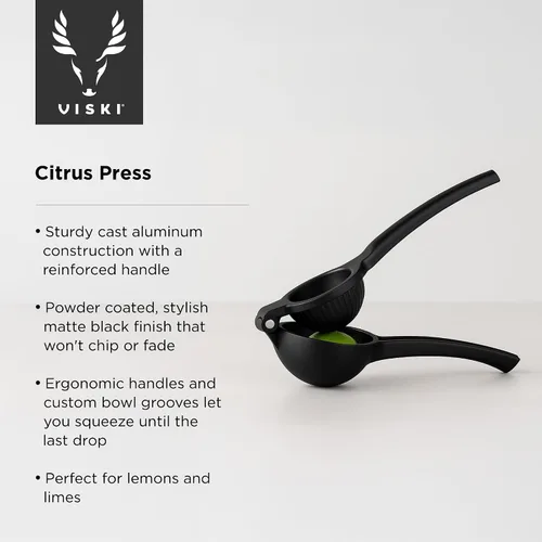 Miniatura 2 de Viski Exprimidor de cítricos negros, exprimidor de cítricos, exprimidor de limón para cócteles, accesorios de bar, exprimidor de lima negro mate