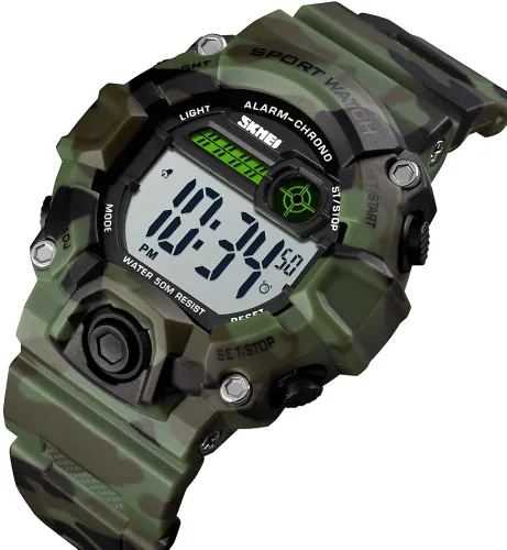 Miniatura 6 de CakCity Boys Camouflage LED Sports Kids Watch Waterproof Digital Electronic Military Wrist Watches for Kids with Silicone Band Alarm Stopwatch