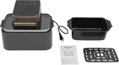Miniatura 6 de Freidora de aire gris plateado de 12.68 cuartos de galón con ventana de vidrio visible, horno freidora de aire eléctrico familiar grande de 1700 W