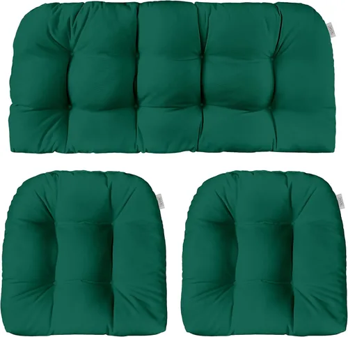 Miniatura 49 de RSH DECOR: Sunbrella - Juego de 3 cojines de mimbre copetudos 41 x 19 pulgadas y 19 x 19 pulgadas Fabricado con tela de rendimiento Sunbrella