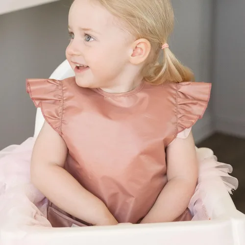 Miniatura 3 de Tiny Twinkle Babero a Prueba de Manchas para Niñas Babero Impermeable para Niños Pequeños para Comer Delantal para Bebé para Alimentación Topo