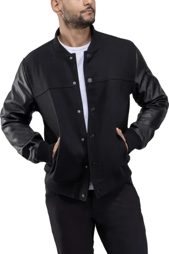 Miniatura 7 de X RAY Chaqueta Varsity para hombre, chaquetas casuales de béisbol Letterman para hombre Negro/Negro - 83006