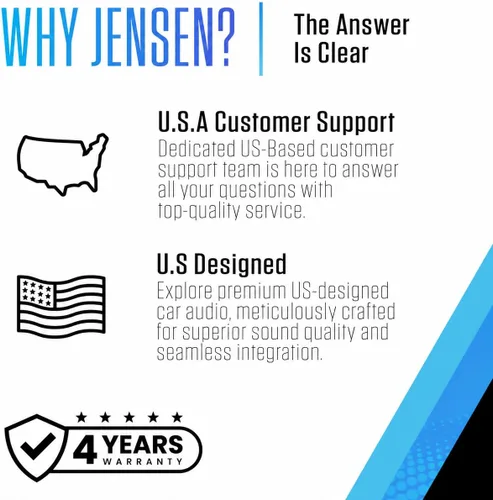 Miniatura 5 de Jensen CMR270 Estéreo de coche doble DIN de 7 pulgadas Pantalla táctil de medios digitales LED Bluetooth Asistente Push to Talk Entrada