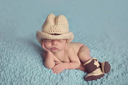 Miniatura 2 de Ropa de ganchillo para niños y niñas recién nacidos, sombrero de vaquero con zapatos, accesorios de fotografía, disfraz