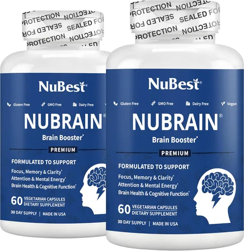 Miniatura 7 de NuBrain Booster - Suplemento cerebral para potenciar el cerebro, memoria mejorada, enfoque y claridad con hierba de San Juan, ginkgo biloba, bacopa