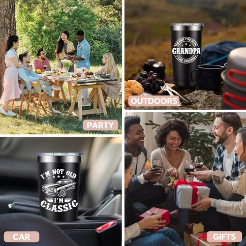 Miniatura 8 de SpenMeta Regalos para abuelos: gran Navidad, regalo del día del padre para el abuelo de parte de los nietos, vaso de aislamiento al vacío de 20