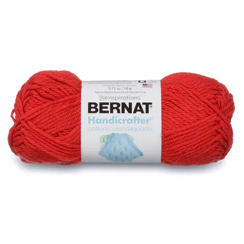 Miniatura 14 de Bernat Handicrafter - Hilo de algodón de colores sólidos, 1.75 oz, calibre 4 mediano, 100% algodón, Rojo Country