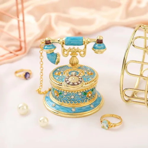 Miniatura 6 de QIFU Caja de baratija pintada a mano con bisagras, regalo único para la familia