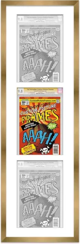 Miniatura 113 de Marco negro para cómics graduados Marco completo de cómics con paspartú de conservación negro y acrílico de grado UV Hecho para exhibir (6)