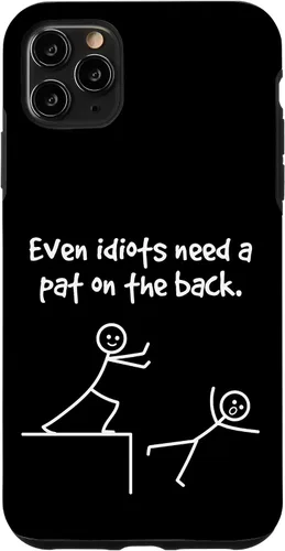 Miniatura 13 de Even Idiots Need A Pat On The Back Funny Stick Man Joke - Funda de regalo para iPhone 17