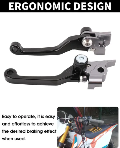 Miniatura 5 de JFG RACING Palancas de embrague y freno plegables para moto de tierra, palancas de embrague desmontables para 125 150 250 300 350 450 500 SX XC EXC
