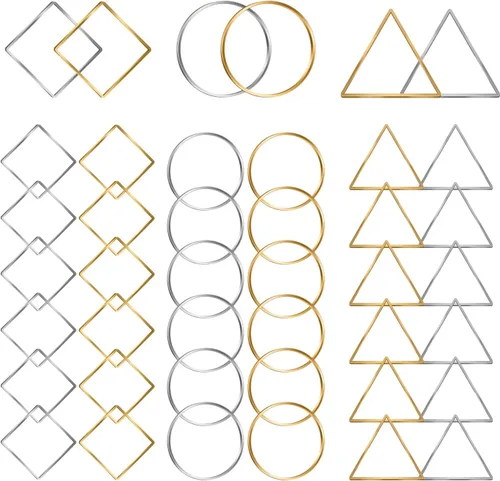 Miniatura 10 de Aros de Cuentas para Pendientes para Hacer Joyas, FANMAOUS Hallazgos de Pendientes Aros Dijes de Pendientes Marco Colgante de Bisel Abierto para 60