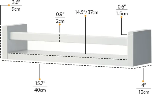 Miniatura 3 de You Have Space Elba - Estantes flotantes para decoración de habitación de niños, estantes de guardería para pared, estantería, color blanco, juego