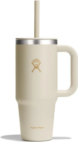 Miniatura 26 de Hydro Flask Vaso de Viaje con Asa, Tapa y Pajita - Acero Inoxidable Aislado en 24 Oz Aloe