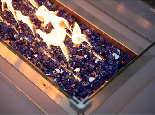 Miniatura 90 de Stanbroil - Vidrio de fuego de 10 libras – Cristal de fuego templado reflectante de 1/2 pulgada para chimenea de hoguera, azul Pacífico reflectante