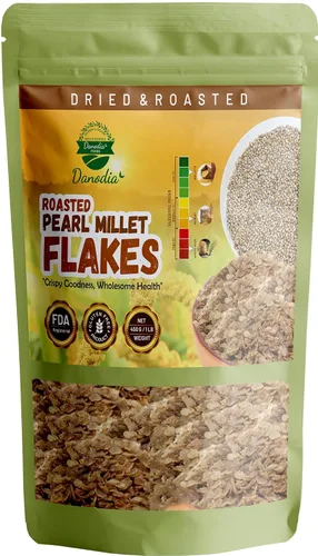 Miniatura 11 de Danodia Foods Ragi Jaggery Choco Flakes 250g/8.8 oz, Cereal de desayuno de mijo dedo con sabor a chocolate Jaggery inspirado en la India, cereal