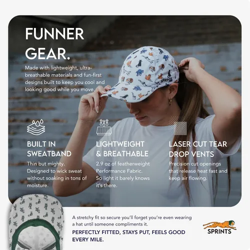 Miniatura 7 de Sprints Race Day Performance - Gorra deportiva ligera, de secado rápido, talla única, unisex
