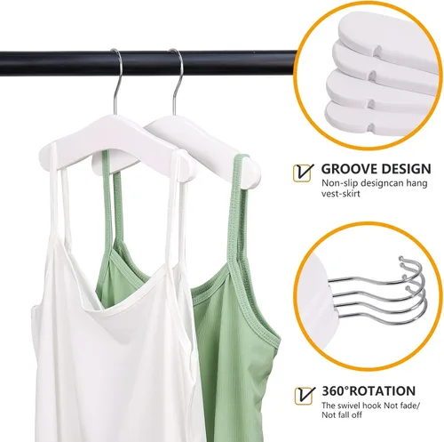 Miniatura 2 de Perchas de madera para bebés y niños, 10 piezas de madera natural para niños, ropa para niños, perchas para ropa de bebé