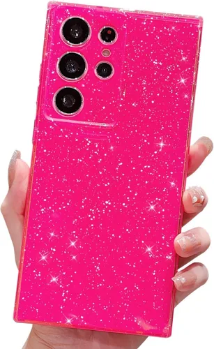 Miniatura 105 de MINSCOSE Compatible con Samsung Galaxy S22 Plus Case, Bonito Color Neón Brillante, con Purpurina Brillante Delgada Resistente a Golpes de Silicona
