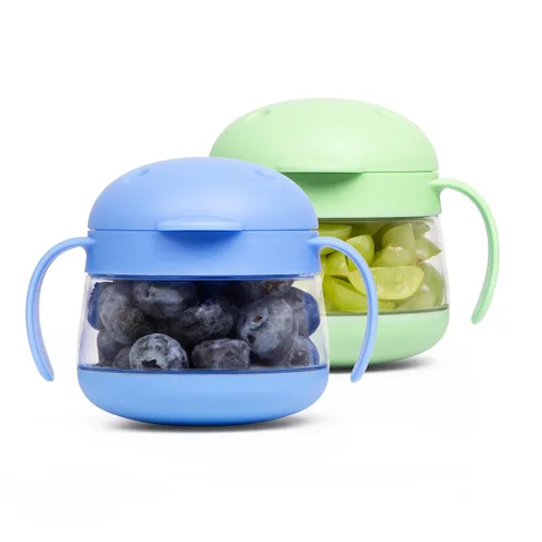 Miniatura 14 de Ubbi Tweat Contenedor de aperitivos sin derrames para niños, libre de BPA, taza de viaje para niños pequeños, azul nublado Azul (Cloudy Blue)