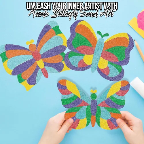 Miniatura 3 de Fun Express Manualidades de San Valentín para niños, juego de 12 imágenes de arte de mosaico y arena, kits de manualidades de San Valentín