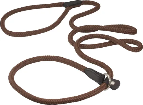 Dogs My Love Collar y correa ajustables de cuerda de nailon para perro de 6 pies de largo (pequeño: 1/4" (6 mm), marrón)