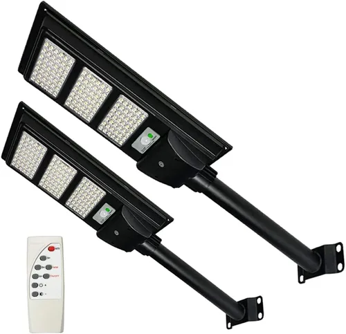 Luz solar de calle del atardecer al amanecer, 50000 lúmenes, luces solares para exteriores con sensor de movimiento para calle, patio, 3t