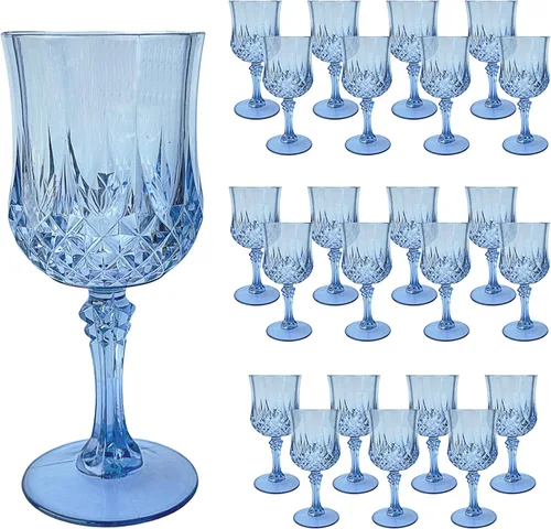 Miniatura 9 de 24 piezas de copas de vino de plástico negro, copas de vino de plástico reutilizables, copa negra tipo cáliz, vasos duraderos y resistentes que se
