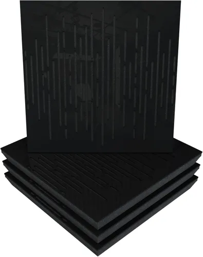 Miniatura 15 de Panel acústico difuso de absorción de sonido, «onda» para estudio de grabación Laminado en madera: (Sonoma), (paquete de 4)