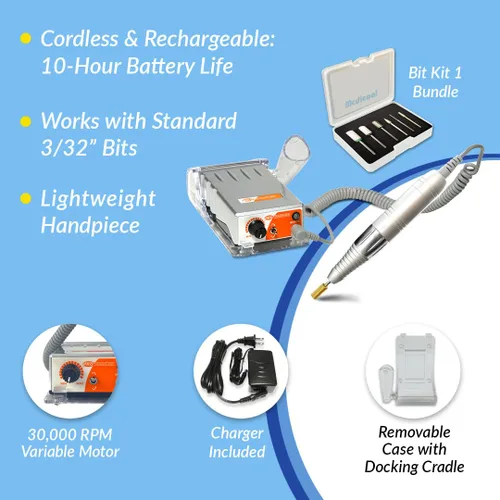 Miniatura 2 de Medicool Pro Power 20K - Taladro de uñas eléctrico portátil de 20 K, máquina profesional de 20,000 RPM para manicura y pedicura con kit de brocas, 1