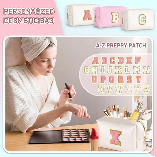Miniatura 3 de TOPEAST - Bolso de maquillaje para mujer, G Blanco nacarado-rosa