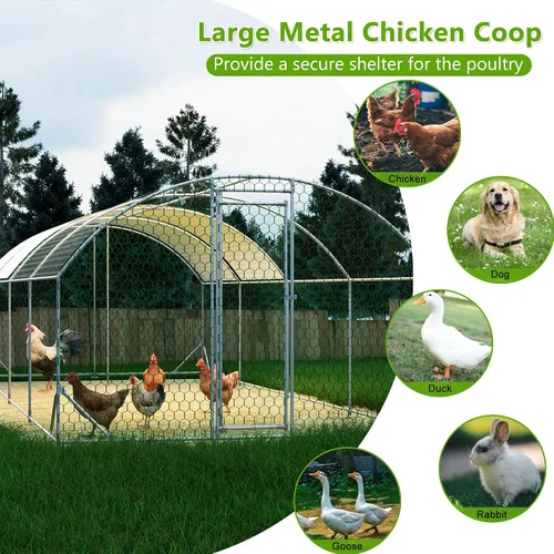 Miniatura 2 de Gallinero de metal grande, jaulas de gallinero con cubierta impermeable y anti-ultravioleta para exteriores