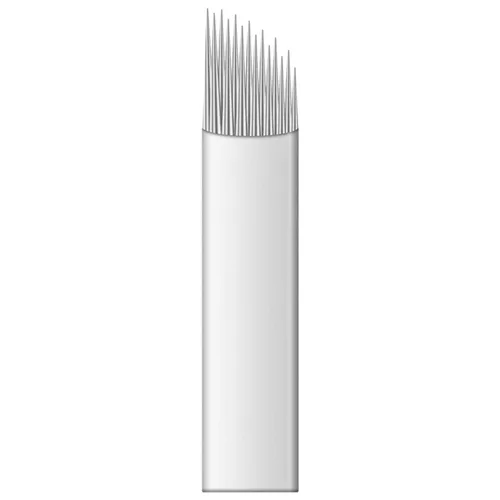 Miniatura 6 de 50pcs Aguja de Maquillaje Permanente Manual Ceja Tatuaje Microblade Agujas Inclinadas (9 Agujas Inclinadas)