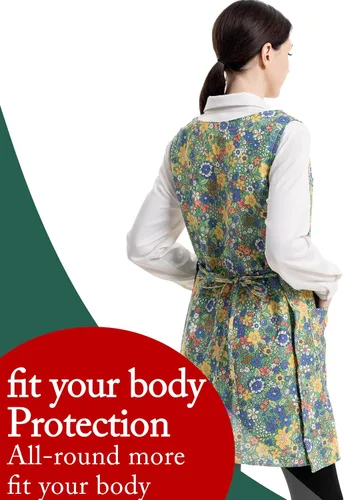Miniatura 2 de Delantales de talla grande para mujer con bolsillos, delantales de algodón y lino, delantales para hornear, cocina, cocina