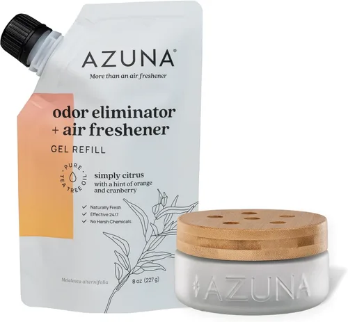 Miniatura 22 de Azuna Ambientador y Eliminador de Olor para Malos Olores Kit de 4 Habitaciones Incluye (4) Frasco de Vidrio Luxe Vacío y Recarga de Gel de 24oz