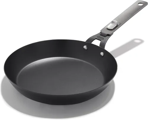 Miniatura 11 de OXO Juego de 8 utensilios de cocina para acampar al aire libre, sartén de acero al carbono pre-sazonado de 10 pulgadas, cacerolas de acero