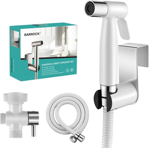 BARROCK Pulverizador de bidé de mano para inodoro, kit de pulverización de pañales de tela para bebé hecho de metal de acero inoxidable, conjunto de
