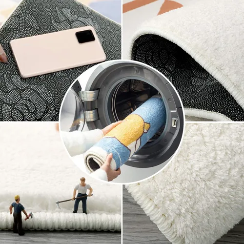 Miniatura 3 de Apular Tapete de baño medio redondo con diseño floral de girasol, diseño de ojos malvados, tapete de baño de medio círculo, tapete de baño
