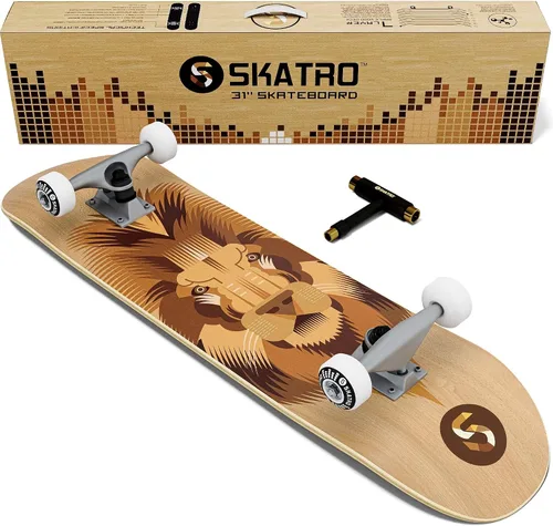 Miniatura 8 de Skatro - Patineta profesional de 31 pulgadas completa. Tabla de patinaje para edades: adultos, niños, principiantes y niñas