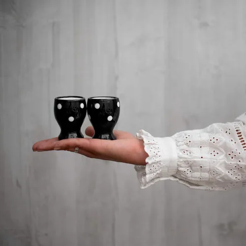 Miniatura 6 de City to Cottage Juego de 2 portavasos de cerámica para huevos, tazas suaves para huevos hervidos, soportes para huevos duros, taza para servir