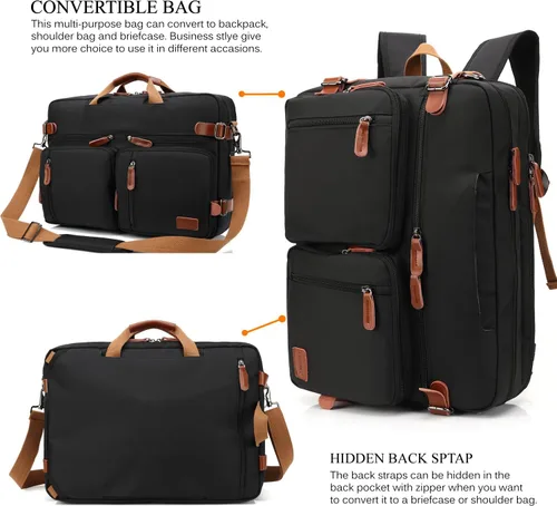 Miniatura 2 de CoolBELL Mochila convertible tipo mensajero, bolsa de hombro, funda para laptop, bolso de mano, maletín de negocios, mochila de viaje